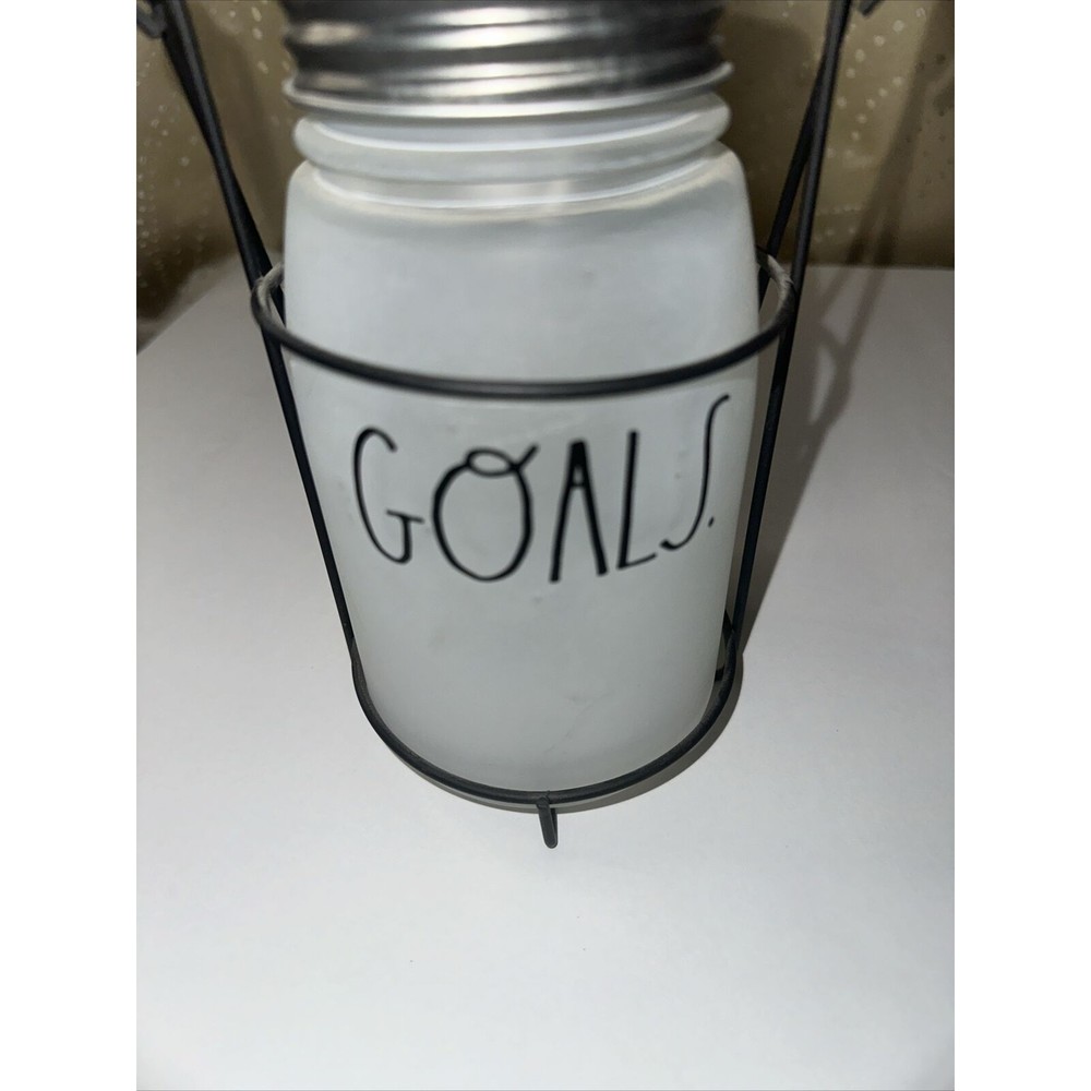 GOALS  Lighted Frosted Mason Jar by Rae Dunn